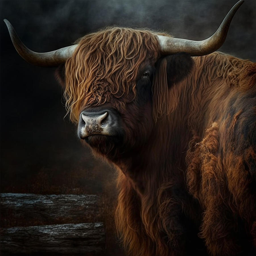 Brown Scottish Highland Bull Photograph