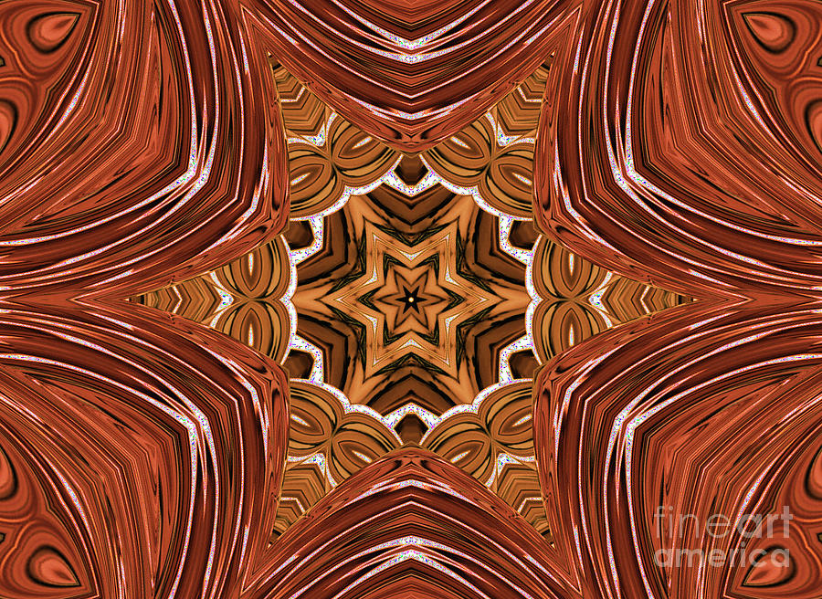 Brown Sunset Kaleidoscope Digital Art by Charles Robinson