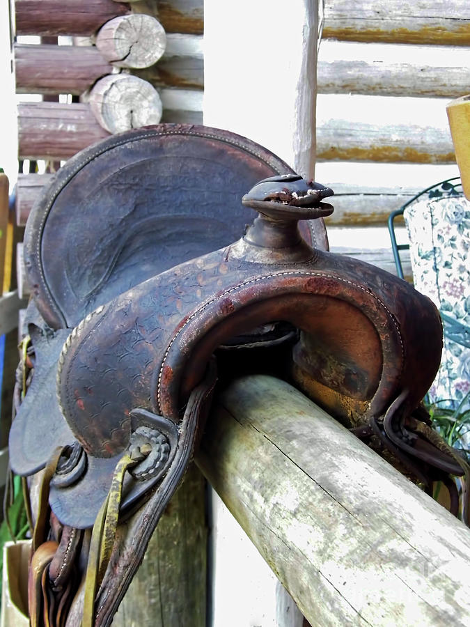 Brown Western Saddle Photograph by D Hackett