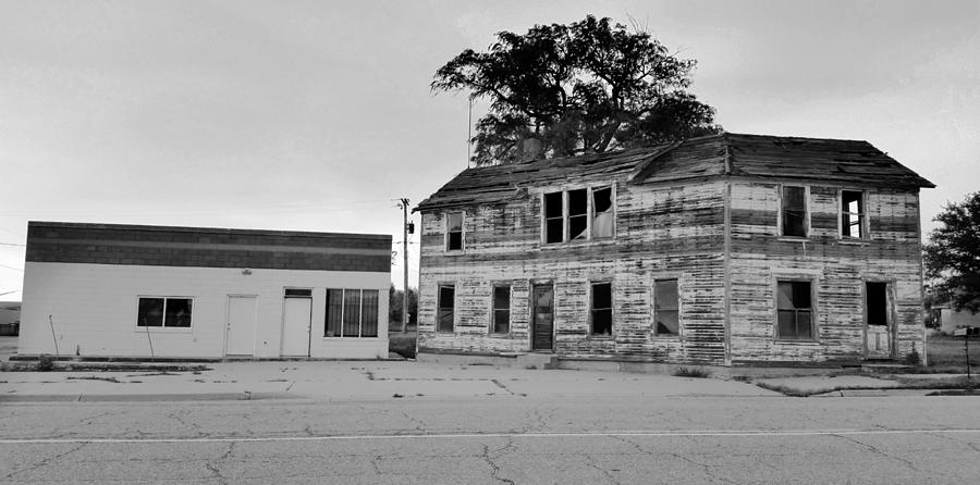 Brownell, Kansas in Black and White  Photograph by Ally White