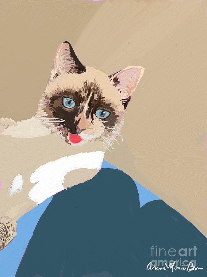 Brownings Cat Digital Art by Anne Marie Brown