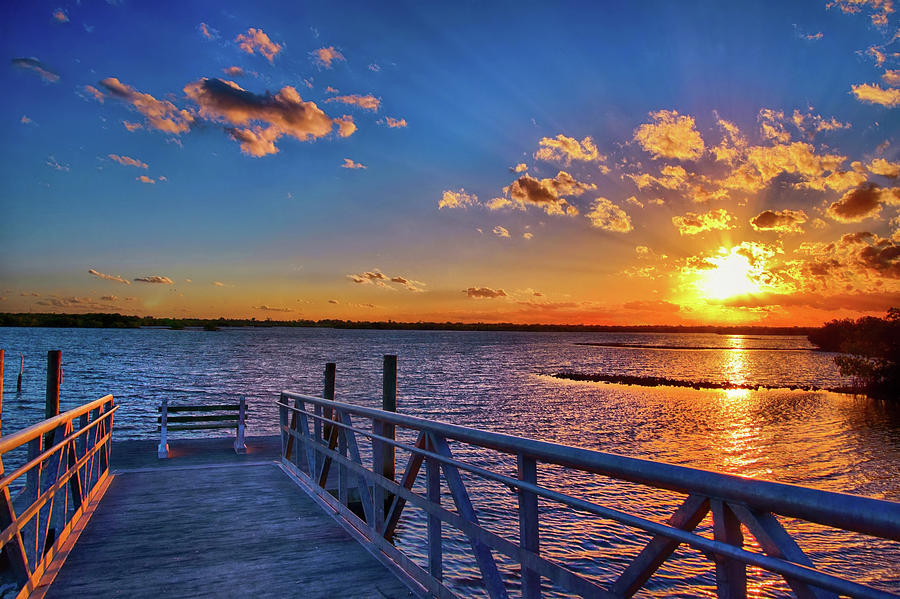Sunset Photograph - Browns Bay Sunset - New Smyrna Beach, FL by Joann Vitali
