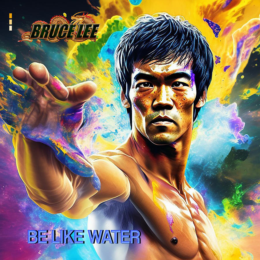 Bruce Lee Be Like Water Digital Art Poster Digital Art by Jose Lugo ...