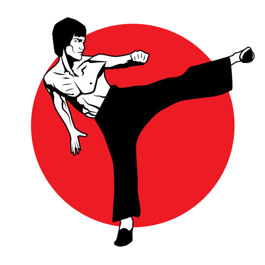 Bruce Lee Kick Drawing by Rhandz Ballesteros - Pixels