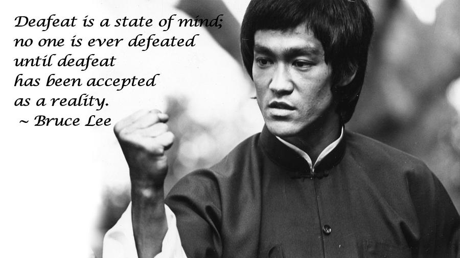 Bruce Lee With Text Overlay Bruce Lee Typography Quote Men Actor ...