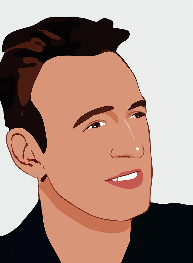 Bruce Springsteen Cartoon Portrait 2 Digital Art