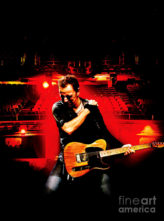 Bruce Springsteen Digital Art By Dera Kusuma