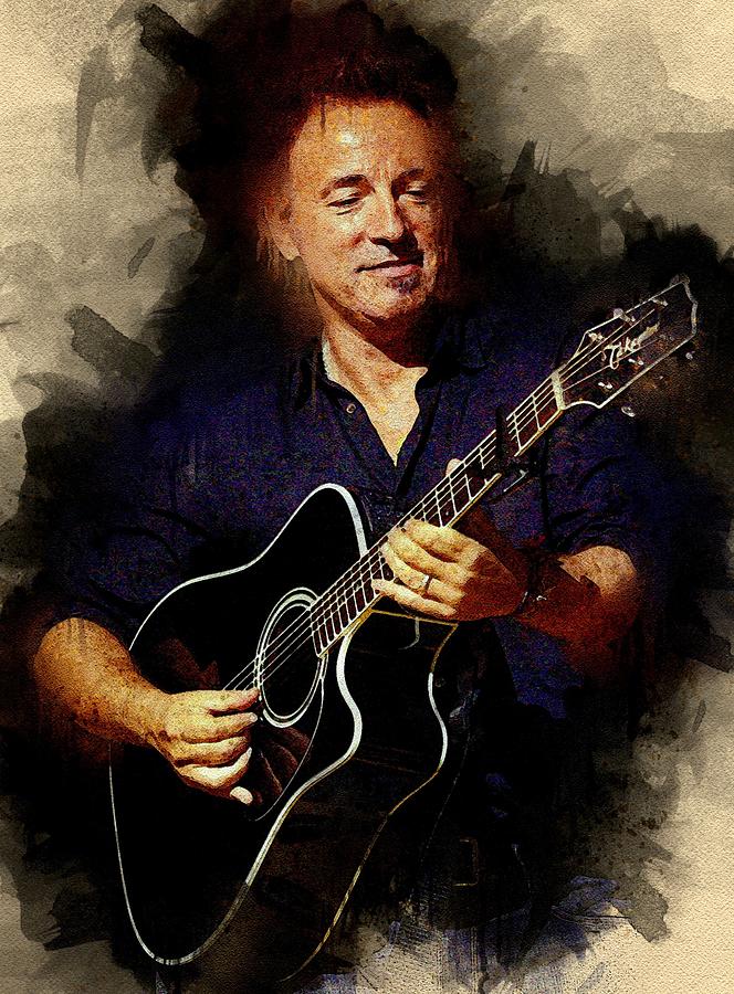 Bruce Springsteen Digital Art by Jacob S Collar - Pixels