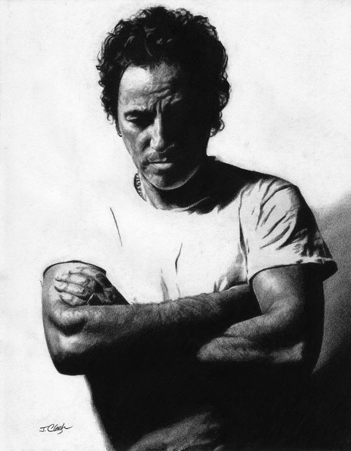 Bruce Springsteen Drawing - Bruce Springsteen  by Justin Clark