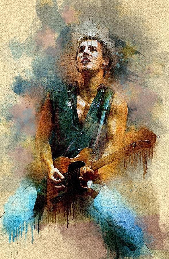 Bruce Springsteen Digital Art by King Thum - Pixels