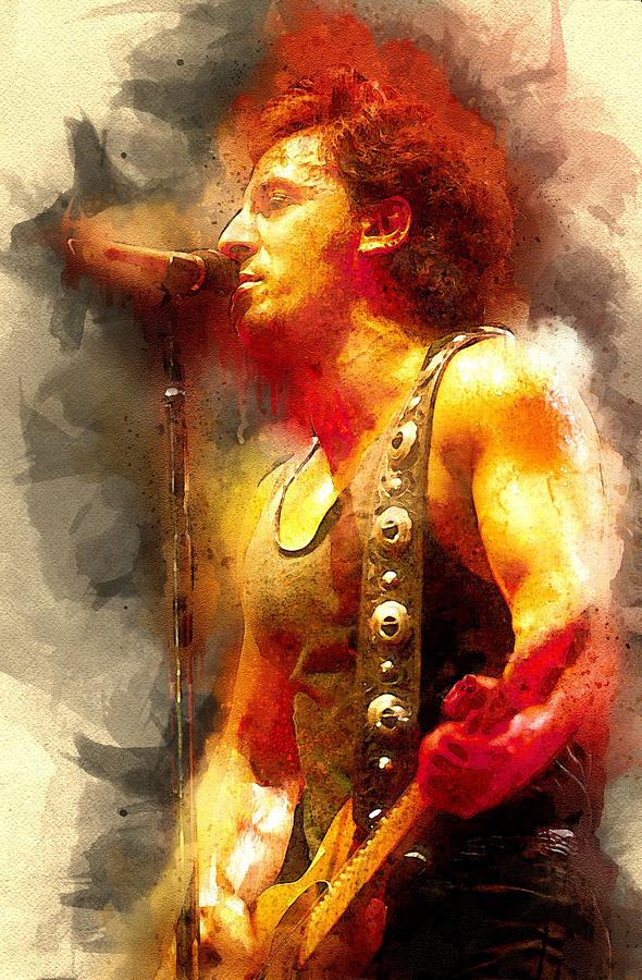 Bruce Springsteen Digital Art by Raleigh Pridgen - Fine Art America