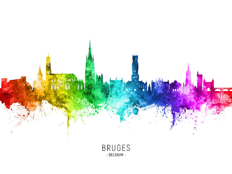Bruges Belgium Skyline #02 Digital Art by Michael Tompsett