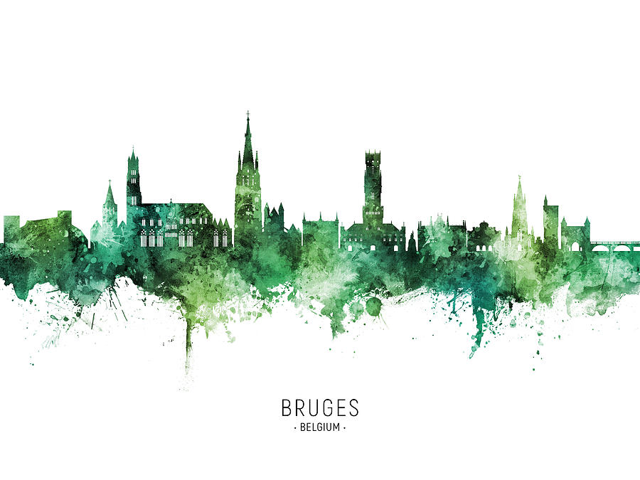 Bruges Belgium Skyline #52 Digital Art by Michael Tompsett