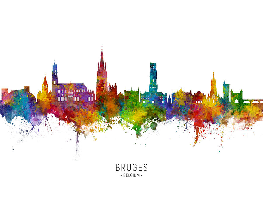Bruges Belgium Skyline Digital Art by Michael Tompsett