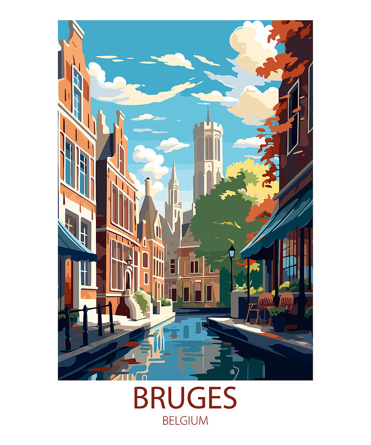Grand Canyon National Park Mixed Media - Bruges Belgium by Travel Posters