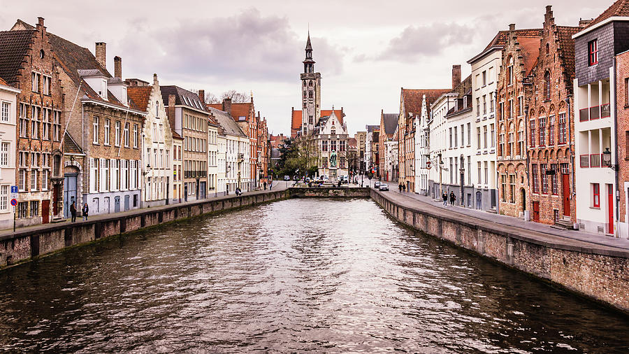 Bruges Canal with the Poortersloge Photograph by Bj Clayden - Fine Art ...