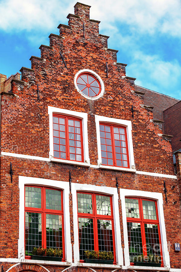Bruges Five Windows Photograph by John Rizzuto