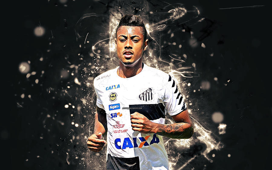 Bruno Henrique abstract art brazilian footballers Santos FC soccer ...