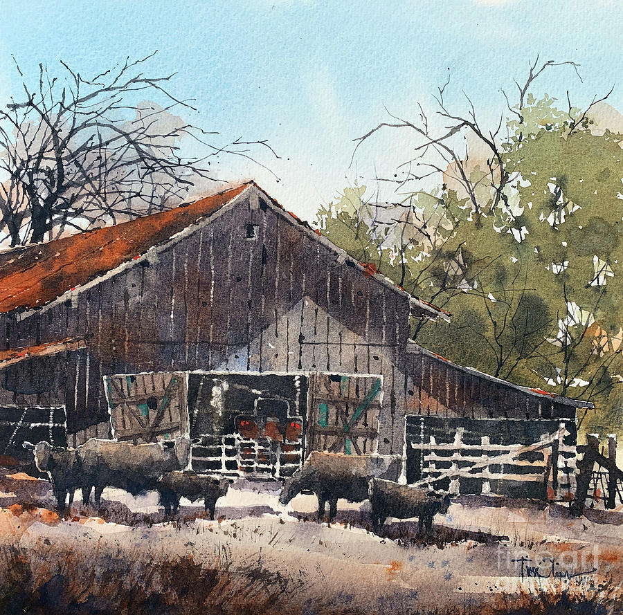 Brunos Cows Painting by Tim Oliver