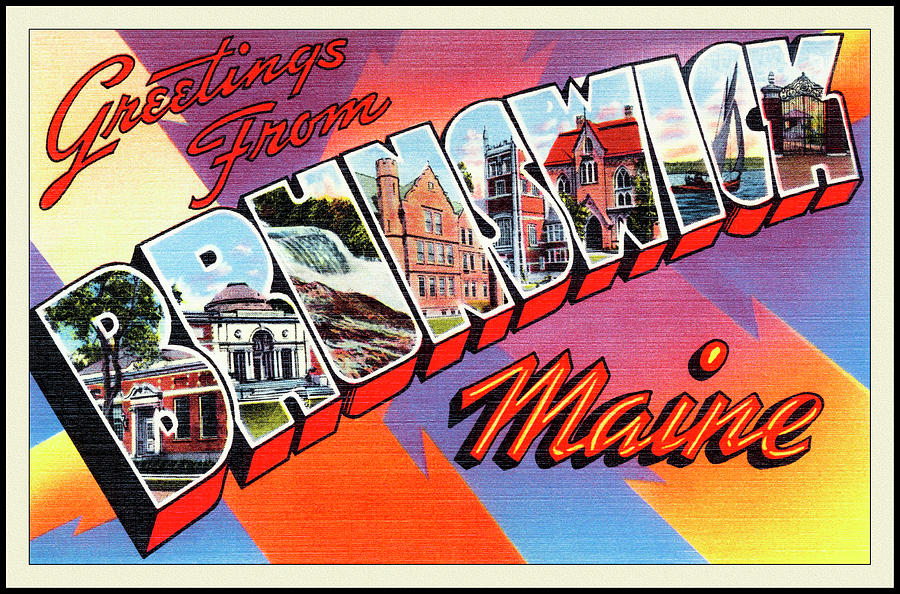 Vintage Photograph - Brunswick Maine Retro Vintage Travel  by Carol Japp