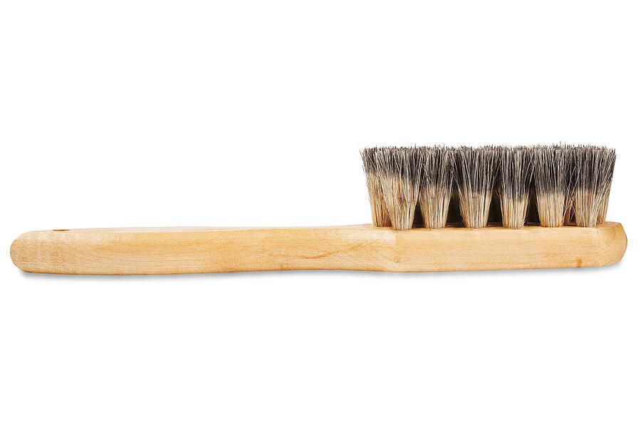 Brush For Cleaning Shoes With Bristles On Isolated White Background Photograph by Evkaz