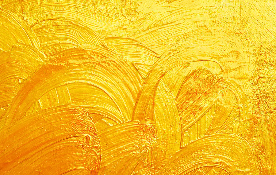 Brush Strokes And Curves Gold Abstract Background Photograph