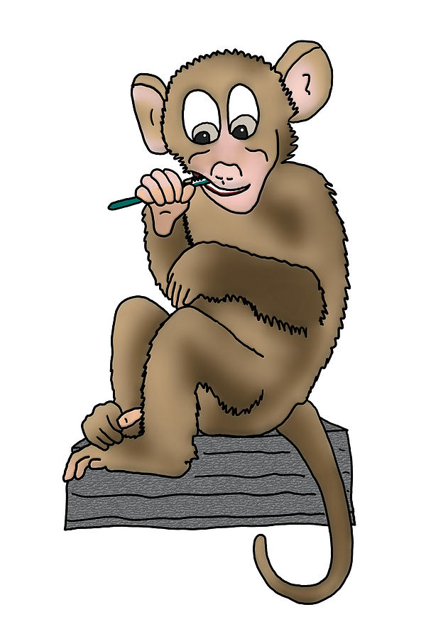 Brush Your Teeth Little Monkey Digital Art by John Haldane