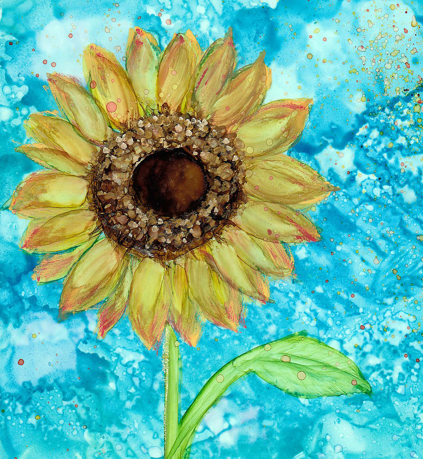 Brushed Sunflower No.1 Painting by Kimberly Deene Langlois