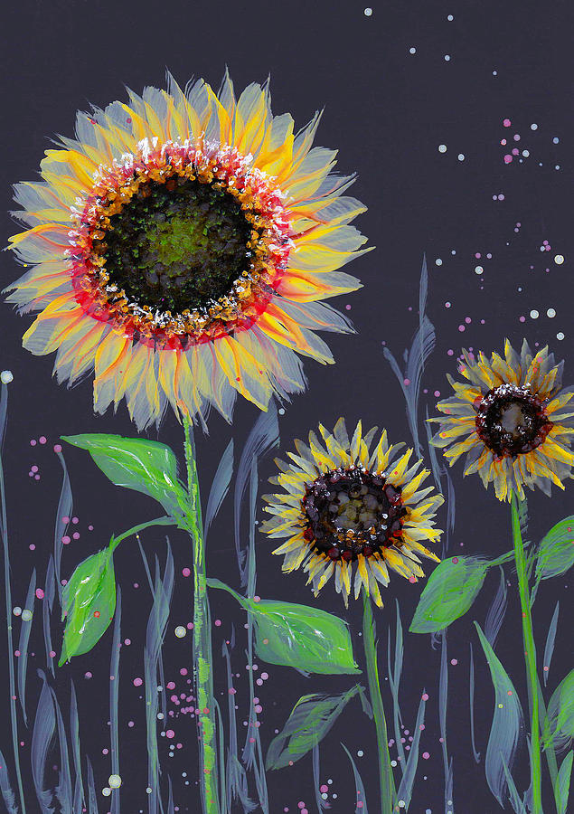 Brushed Sunflower No.2 Painting by Kimberly Deene Langlois