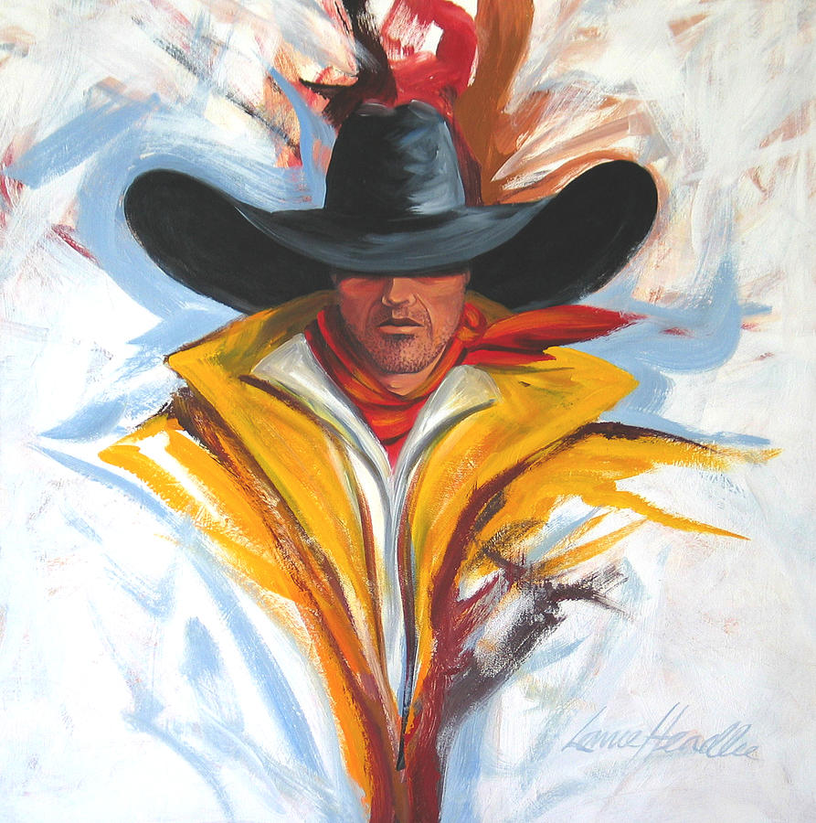 Brushstroke Cowboy Painting by Lance Headlee