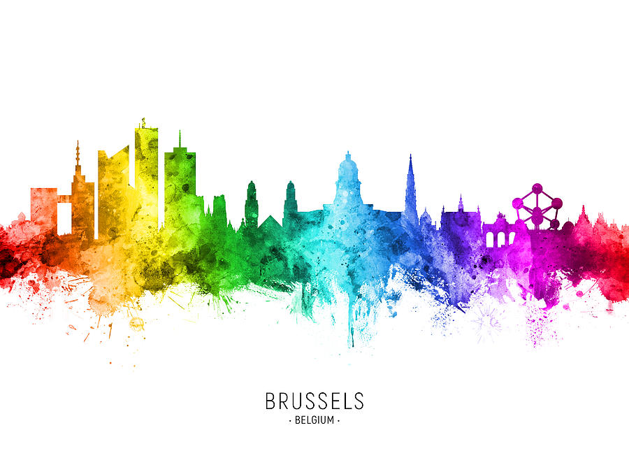 Skyline Photograph - Brussels Belgium Skyline #02 by Michael Tompsett