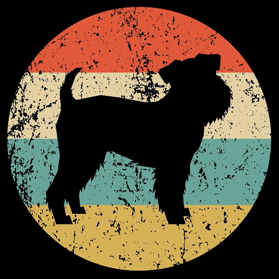 Vintage Digital Art - Brussels Griffon Retro Griffon Bruxellois Dog Circle Icon by Kevin Garbes
