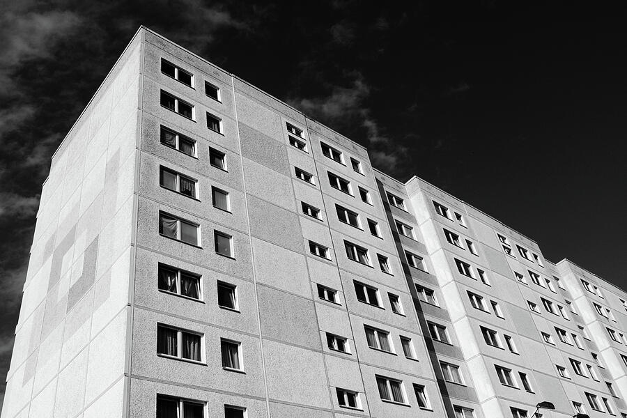 Brutalist Geometry - East Berlin Plattenbau in Marzahn Photograph by Matthias Hauser Brutalist Geometry - East Berlin Plattenbau in Marzahn Photograph by Matthias Hauser