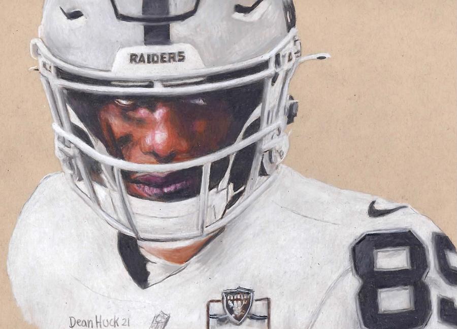 Bryan Edwards of the LV Raiders by Dean Huck Drawing by Dean Huck ...