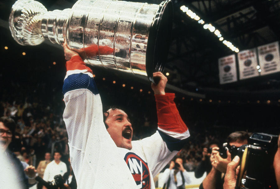 Bryan Trottier Celebrates Stanley Cup Victory Photograph by B Bennett