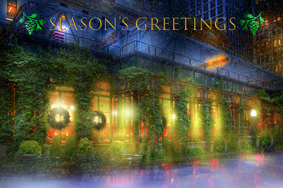 Bryant Park Grill At Christmas Greeting Photograph