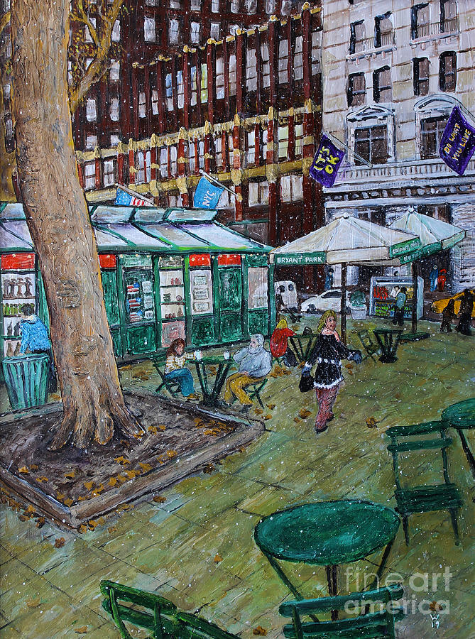 Bryant Park Painting by Richard Wandell