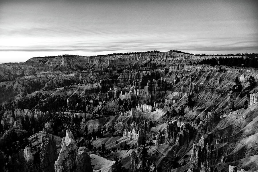 Bryce At Sunrise Black and white Photograph by Nathan Wasylewski
