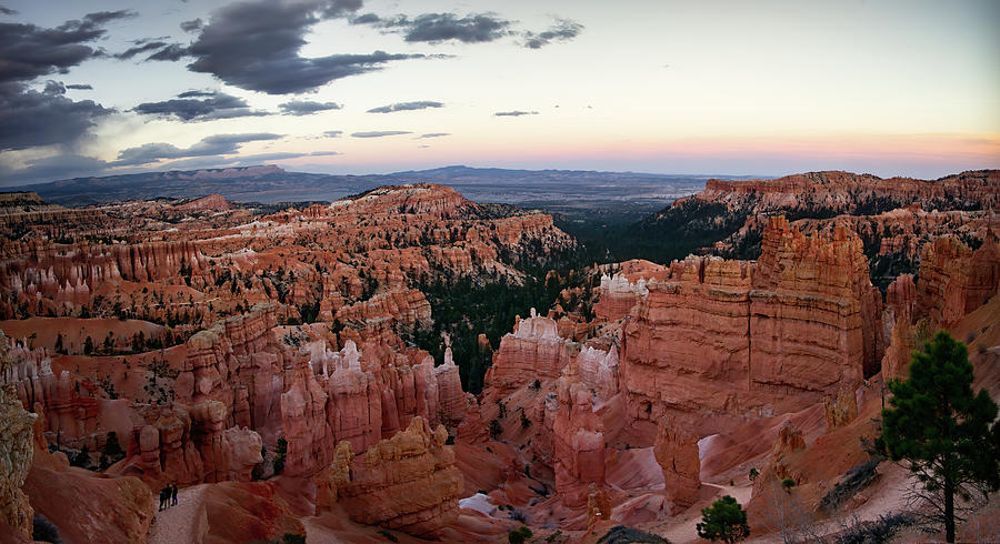 Bryce canyon at sunset with scenic clouds Photograph by Jean-Luc Farges