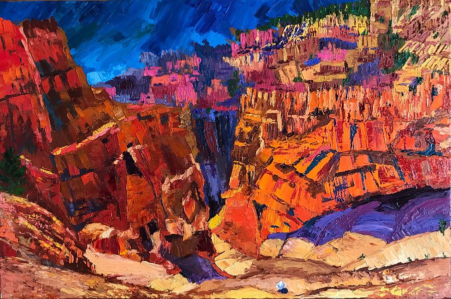 Bryce canyon, Navajo loop trail, Utah Painting by Geeta Yerra