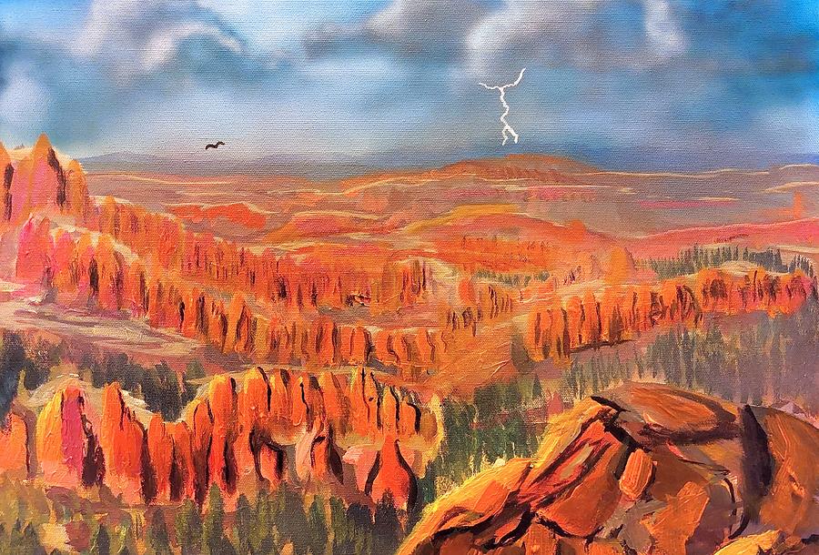 Bryce Canyon Storm Painting by Chance Kafka
