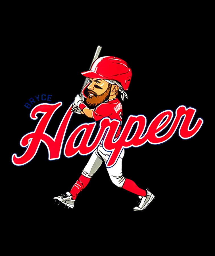 Bryce Harper cartoon Digital Art by Kelvin Kent - Fine Art America