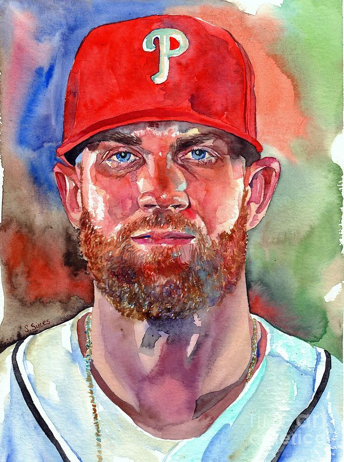 Major League Movie Painting - Bryce Harper by Suzann Sines