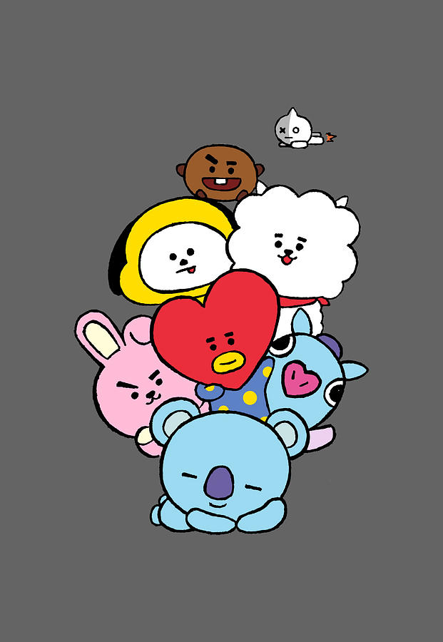 BT21 ALL CHARACTER 70s summer Painting by Hall King | Pixels