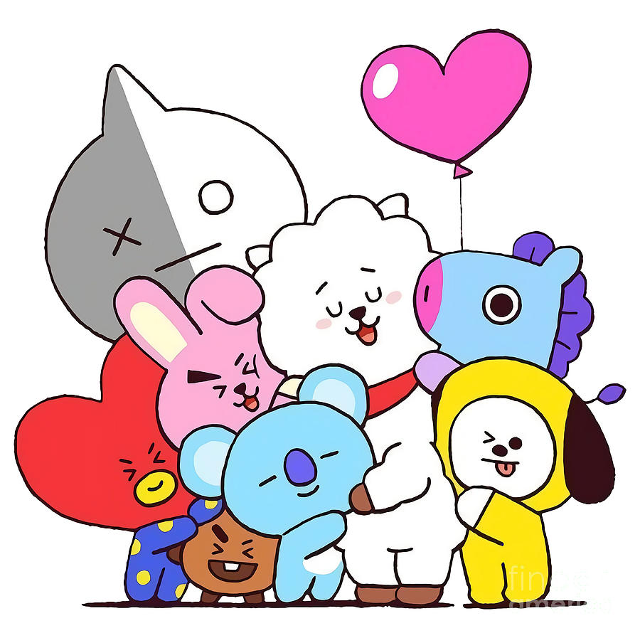 BT21 Friendship Celibration Digital Art by Roberto A Oxford - Fine Art ...