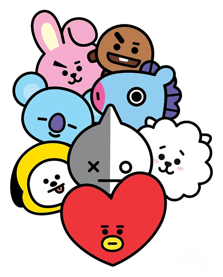 BT21 Group Stickerrr Digital Art by Roberto A Oxford - Fine Art America