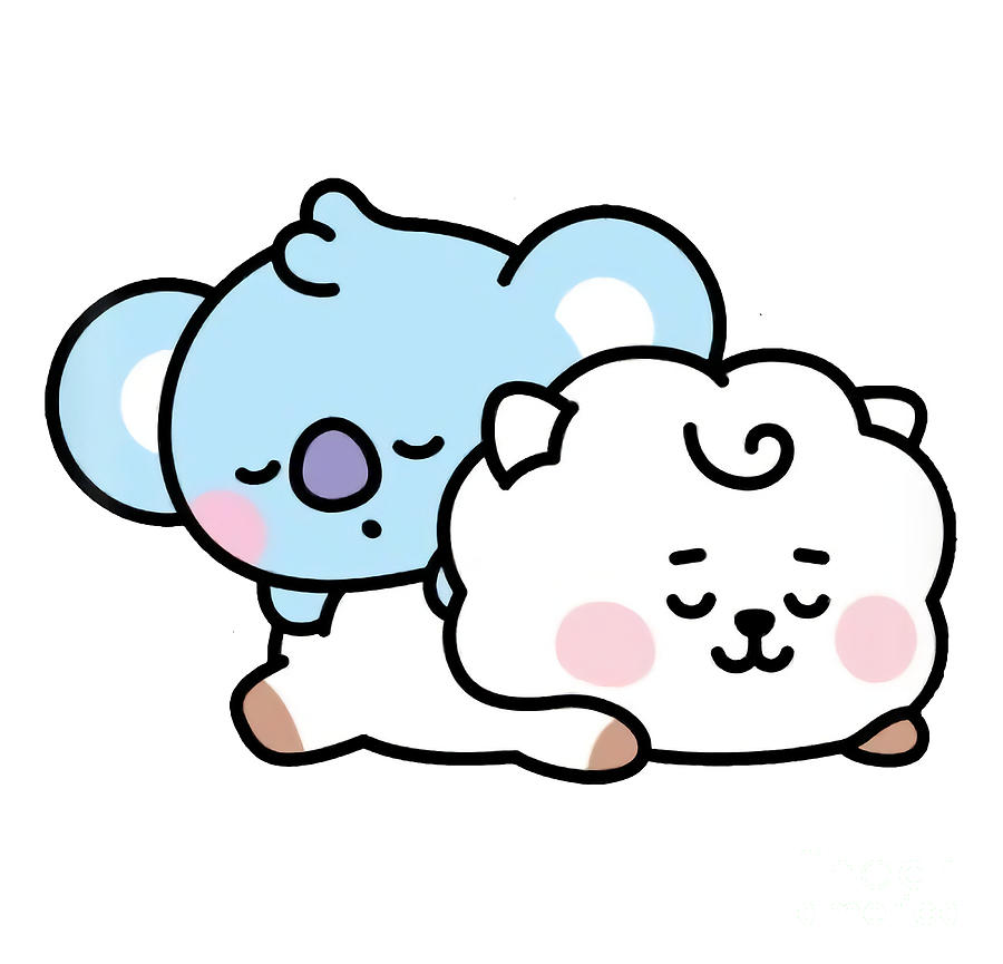 BT21 Koya and RJ Digital Art by Roberto A Oxford - Fine Art America