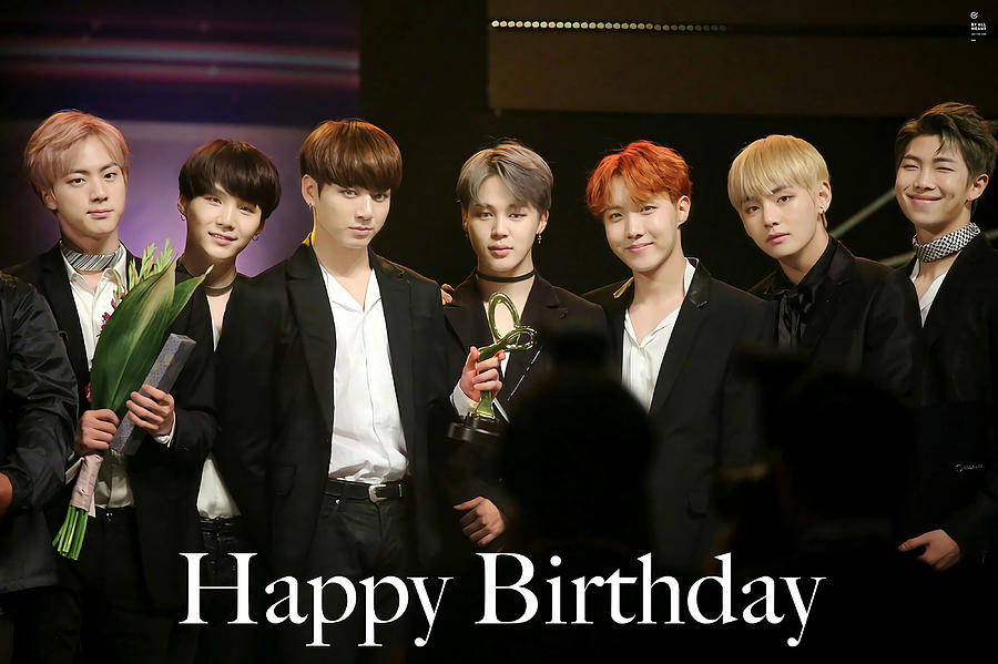 BTS Birthday Card Poster retro Painting by Grant Isabel - Fine Art America