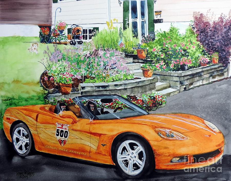 Bubbas Vette Painting by Tom Riggs