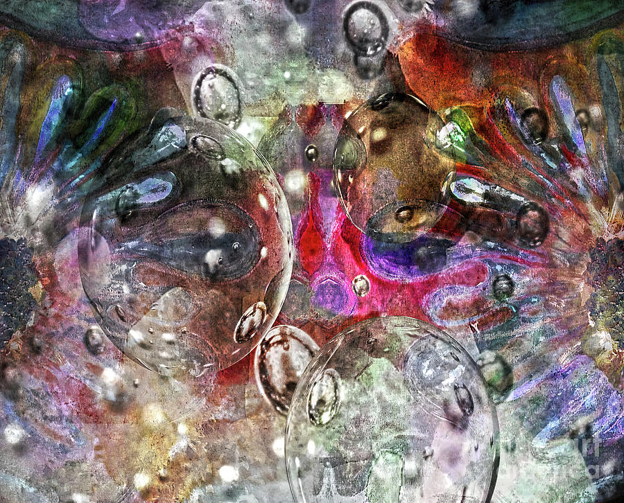 Bubble dream abstract Mixed Media by Jolanta Anna Karolska